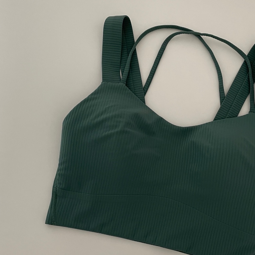 Lululemon Like A Cloud Sports Bra Ribbed Green Size 2 - Picture 6 of 16